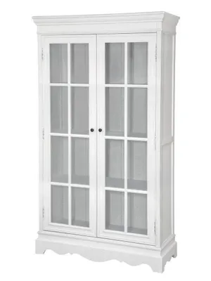 Produktbild von Latina Vitrine LA01, Klassisch, Weiß, 2 Glastüren, 3 Regale, Metallgriffe