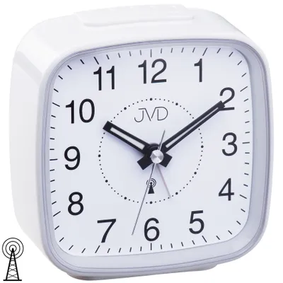 Produktbild von JVD RB862.1 Wecker Funk Funkwecker weiß mit Licht Snooze eckig quadratisch