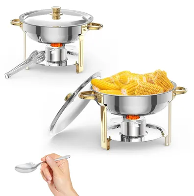 Productafbeelding van Chafing dish set, roestvrij staal, 5 liter inhoud, 2 stuks