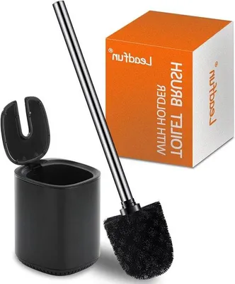 Produktbild von Famanu Toilettenbürste mit Edelstahlstiel - stehende Set - schwarz