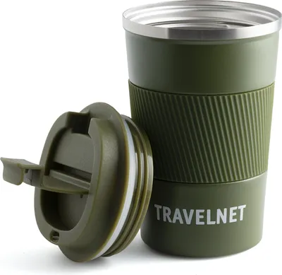 Image de Travelnet Mug thermos - Mug à café à emporter - Mug de voyage pour café et thé - 380 ml - Acier inoxydable
