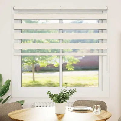 Produktbild von vidaXL Doppelrollo Marmorbeige 145x100cm Stoffbreite 140,9 cm Polyester