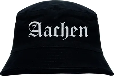 Produktbild von Aachen Fischerhut - Altdeutsch - bestickt -  Bucket Hat Anglerhut Hut Anglerhut Hut Schwarz L/XL