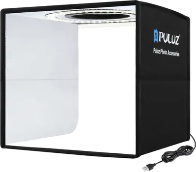 Produktbild von PULUZ Soft Box Set Tragbare Faltfotobeleuchtung Modifikator Fotografie Zeltbox mit 12 Farben Hintergrund
