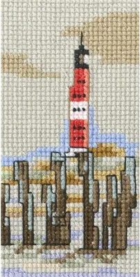 Produktbild von RTO Kreuzstich Set "Leuchtturm" EH358, Zählmuster, 5,5x10,5 cm