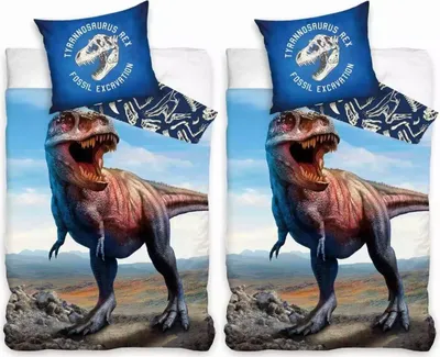 Produktbild von Dino T-Rex Dinosaurier - Bettwäsche-Set Doppelpack, 135x200 & 80x80
