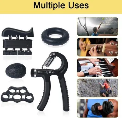 Produktbild von Famanu Handtrainingsgerät Set - 5-teiliges Set mit verstellbarem Handtrainer