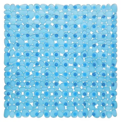 Produktbild von Duschmatte rutschfest 54x54cm Antirutschmatte mit Saugnäpfen maschinenwaschbar BPA Frei Schimmelresistent transparent Blau