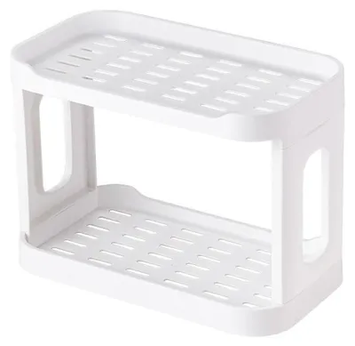 2-stöckiger Desktop-Organizer, Kunststoff, 27x15x20 cm, Aufbewahrungsregal