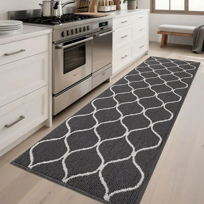 Productafbeelding van Keukenloper - 60 x 180 cm - Polypropeen - Antislip - Machinewasbaar - Grijs