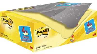 Immagine prodotto di Post-It 655 Klebezettel Rechteck Gelb 90 Blätter Selbstklebend (655Y-20)