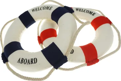 Produktbild von 2 Stücke Willkommenstuch Dekorativer Rettungsring, Boje Home Nautisches Dekor