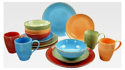 Produktbild von Nature Collection, 16-teiliges Geschirrset, Kombiservice aus Steinzeug, spülmaschinen- und mikrowellengeeignet