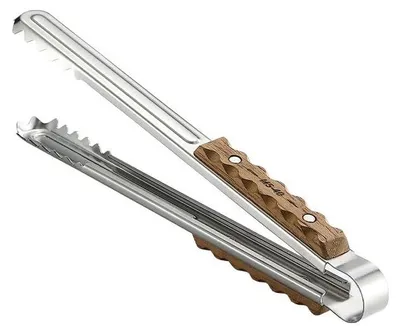 Productafbeelding van RVS Grilltangen met Houten Handvatten voor de Keuken