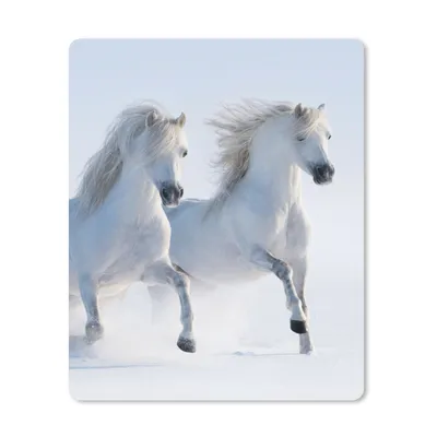 Produktbild von MuchoWow® Mauspad Mousepad Winter - Pferde - Schnee 30x40 cm - Mousepads - Maus Mat - Pad - Mausunterlage - Mausmatten