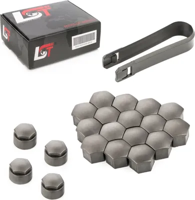 Produktbild von 20x Radschrauben Abdeckkappen Set 17 mm matt Grau Diebstahlhemmend für BMW MINI