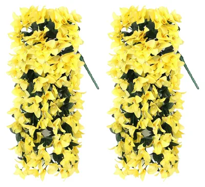 Produktbild von Künstliche Bougainvillea-Blume, künstliche Hängeblume für den Außenbereich, lange Ranken, Kunstblume für Haustür, Veranda, Pflanzkübel, Urne, Terrasse, Balkon