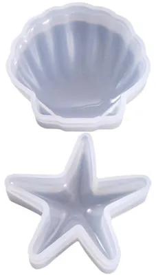 Obrázok produktu pre Silikónová forma na hviezdy, morské hviezdy, mušle – odlievacie formy 3D, DIY, forma na tvorbu dekorácií z živice alebo sadry