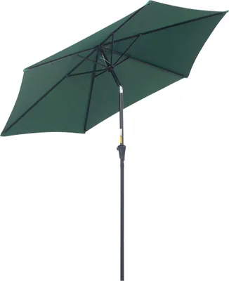 Produktbild von Knickschirm Sonnenschirm Gartenschirm Marktschirm mit Handkurbel Alu 180/㎡ Polyester Dunkelgrün ∅2,6 x 2,35 m