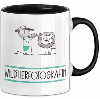Produktbild von Geschenk für Wildtierfotografin Tasse Lustige Geschenkidee Geburtstag Ich Bin Wildtierfotografin Ich Darf Das (Schwarz)