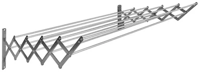 Produktbild von Sauvic Ausziehbarer Wäscheaufhänger aus Edelstahlstreifen und 10 Aluminiumstäben