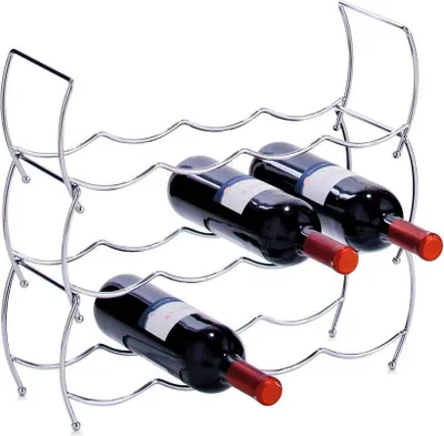 Obrázok produktu pre Stojan na víno Zeller, sada 3 kusov, kovový chrómovaný 42x14x14
