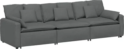 Obrázok produktu pre Modulárna pohovka s vankúšmi, tmavosivá