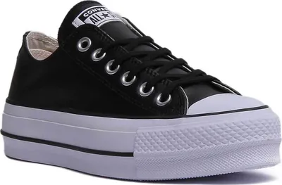 Produktbild von Converse CT AS Lift Ox Frauen Schnürschuhe aus Leder mit Plateau Schwarz Weiß – undefined / Schwarz Weiß