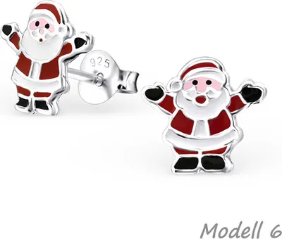 Produktbild von Weihnachtsohrringe: Kinder Ohrstecker aus Silber 925, Modellvariante:Modell 6