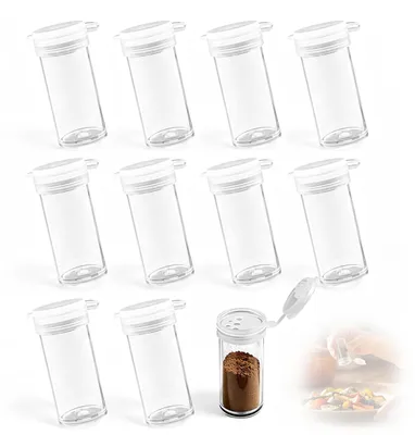 10er-Set Mini-Salzstreuer aus Kunststoff, 9 ml, transparent