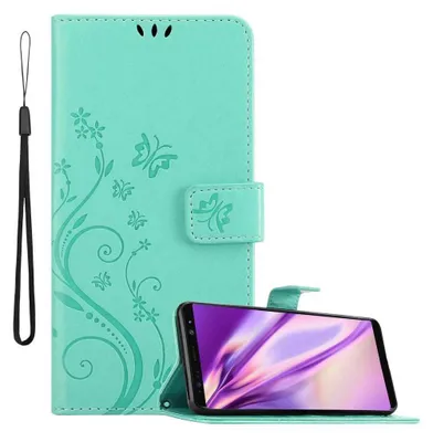 Obrázok produktu pre Cadorabo Puzdro pre Samsung Galaxy NOTE 8 Ochranný kryt v tyrkysovej farbe Puzdro na mobil Flowers Flower