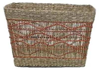 Productafbeelding van Pomax Bada mand van zeegras, rood, L 36 x B 22 x H 24 cm