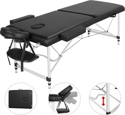 Produktbild von Yaheetech Mobile Massageliege 2 Zonen Klappbar Kosmetikliege Therapieliege Massagebett Aluminiumfüßen Größe：213 * 90cm