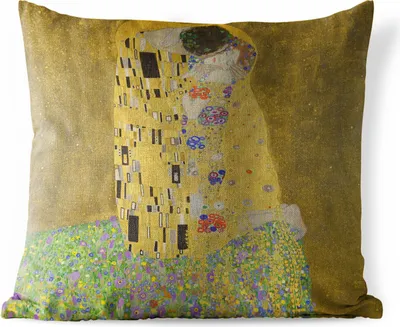 Produktbild von MuchoWow® Outdoor Kissen - Der Kuss - Gustav Klimt - 40x40 cm - Wetterfest - Lounge Kissen - Kopfkissen - Interieur - Polster mit Bild