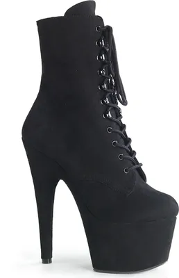 Produktbild von Pleaser | Stiefeletten - Adore-1020FS - Schwarz - EU 38 - Hochwertiger Kunstsuede - Plateau Stiefel - Hohe Absätze