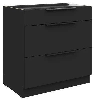 Produktbild von Küchen Unterschrank 80 cm SIENA Schwarz Vollauszug Soft-Close Küche Küchenzeile