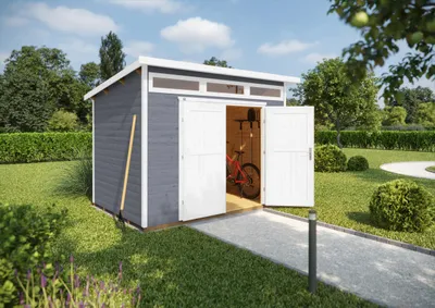 Produktbild von weka Gartenhaus Limmen 264, 21 mm, Doppeltür - B x T x H - 330.00 x 249.00 x 239.00 - Carbongrau