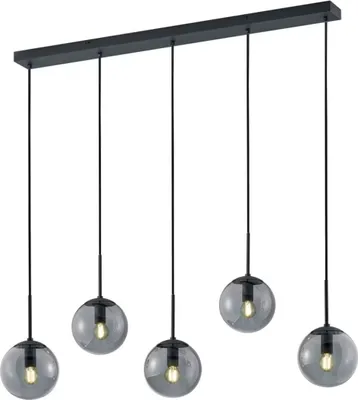 Produktbild von Mehrflammige Rauchglaskugel Balkenpendelleuchte Esszimmerlampe für über Esstisch