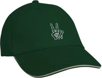 Produktbild von Baseballcap mit Einstickung Peace Cap 68200 verschiedene Farben Color - grün