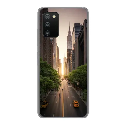 Produktbild von MuchoWow® Handyhülle Schutzhülle Hülle für Samsung Galaxy A03s New Yorker Straße am Morgen Silikon Softcase Handy Hülle - Schutz