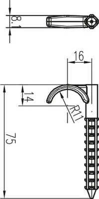Produktbild von 150 x Dübelhaken  Ø 25 mm lang75mm Rohrklemme Rohrhalter Rohrschelle Rohrschelle