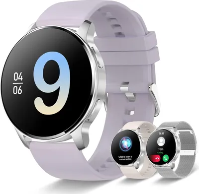 Produktbild von mart Uhr, 1,32 Zoll rund mit Telefonfunktion, personalisiertem Bildschirm, Musiksteuerung, Herzfrequenz, Schrittzähler, Kalorien, IP68 wasserdicht