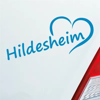 Produktbild von Auto Aufkleber Hildesheim Herz Stadt City Liebe Love 18,5x8 cm Hellblau Sticker Heckscheibenaufkleber