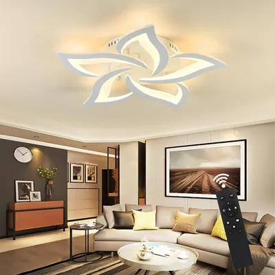 LED-Deckenleuchte dimmbar mit Fernbedienung 5 Flammen Ø63 cm