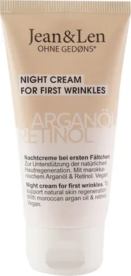 Produktbild von Jean & Len Regenerierende Nachtcreme Arganöl & Retinol, bei ersten Fältchen, unterstützt die natürliche Hautregeneration, reduziert Spannungsgefühle