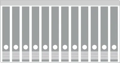 Produktbild von Wallario Ordnerrücken Sticker, selbstklebend für schmale Ordner, 12 Stück, Motiv Grau