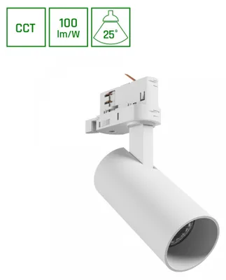Produktbild von ANDROMEDA LED Stromschienenstrahler 3-Phasen 8W 25° CCT Weiß