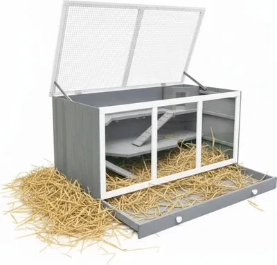 Image de Melko Cage pour hamsters Cage pour rongeurs Cage pour souris Cage pour petits animaux Villa Grise Cage pour rats Volière en bois pour rongeurs Clapier pour petits animaux