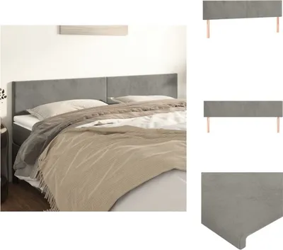 Immagine prodotto di vidaXL Testiere 2 pz. Velluto grigio chiaro 80x5x78/88 cm - Testate e piedi