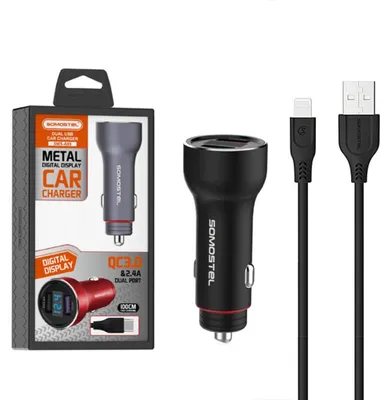 Obrázek produktu pro Somostel Autonabíječka 2x USB + USB-C kabel, 5A, 1m, Quick Charge QC3.0